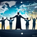 국제 인권 NGO 활동 사례 - **"A diverse group of human rights advocates, representing various ethnicities and ages, stand resol...