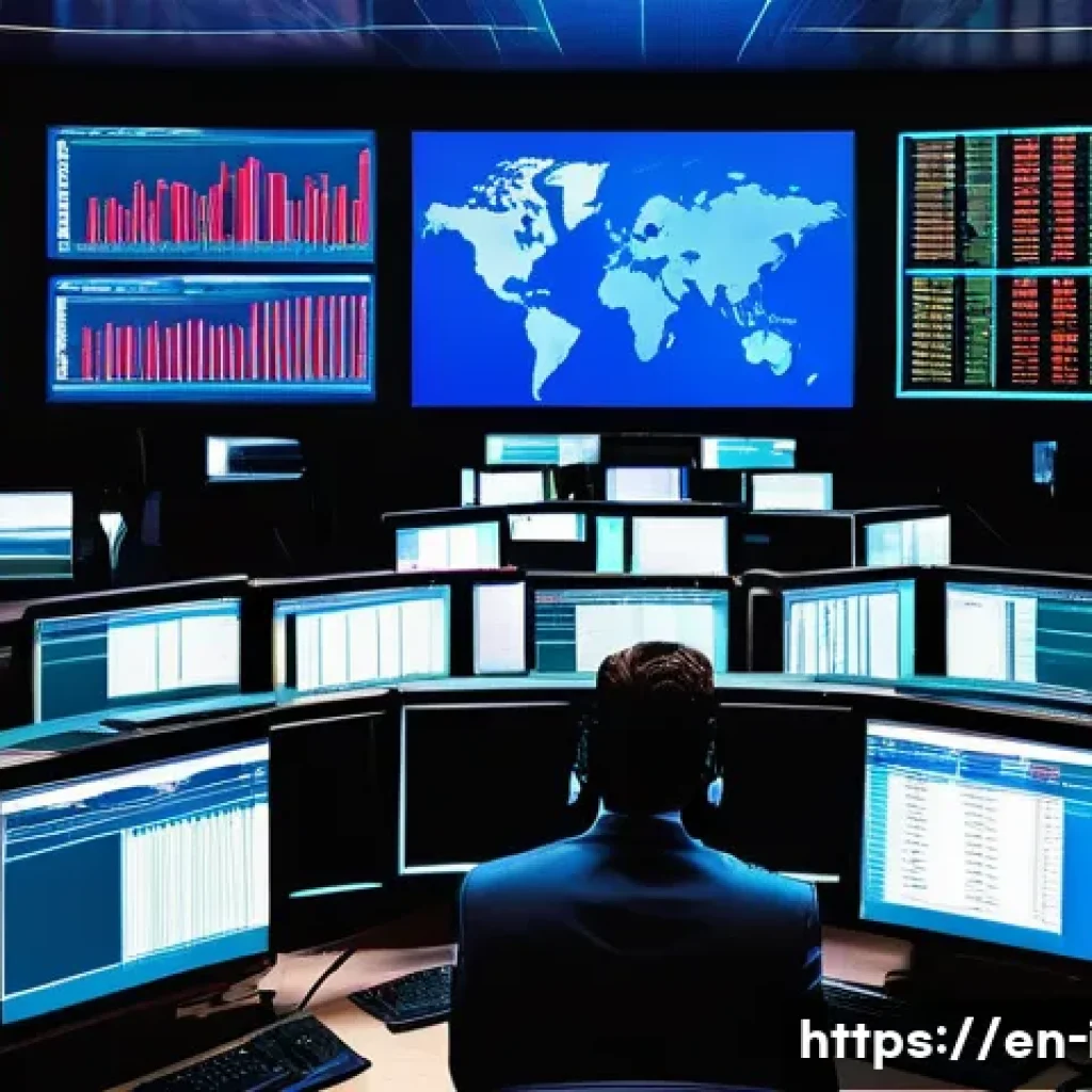 국제 금융위기와 대책 - A detailed, realistic illustration of a modern financial institution&rsquo;s trading floor during a crisis...