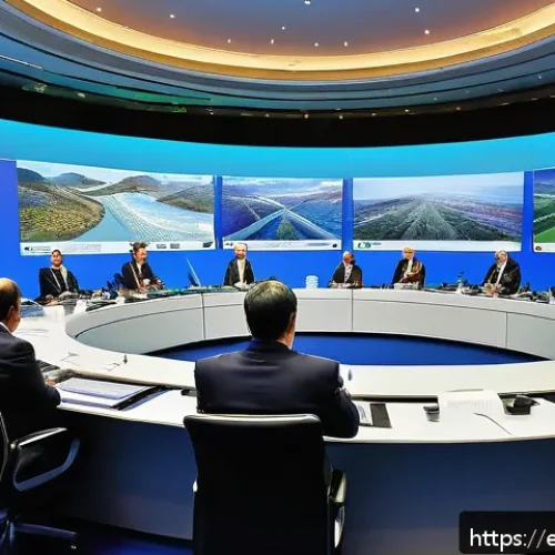 남미 지역 경제 블록 분석 - A vibrant and detailed panoramic view of a bustling South American trade summit featuring representa...