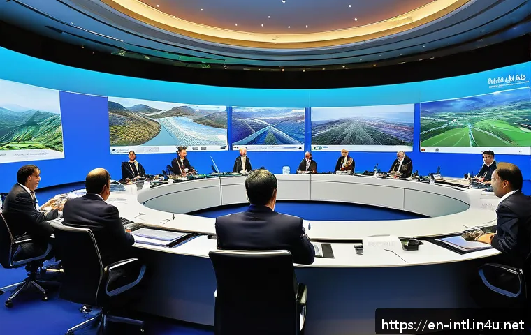 남미 지역 경제 블록 분석 - A vibrant and detailed panoramic view of a bustling South American trade summit featuring representa...